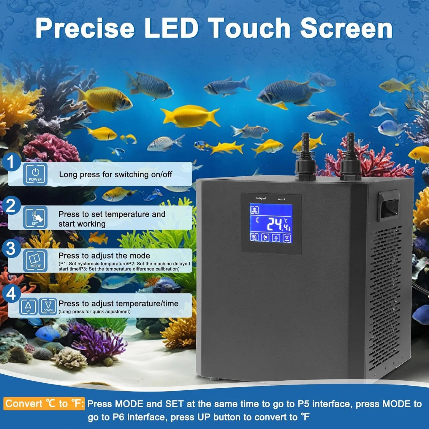 Aquarium Chiller For Fish Tank Hydroponic Water Cooler
