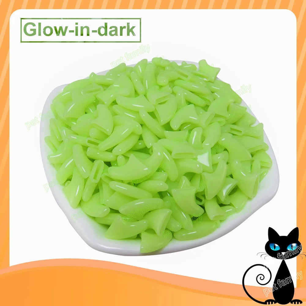 100pcs / lot Cat Nail CapsSoft Nail Protector soft cat pawControl Pets Silicon Nail caps  with free 5Adhesive Glue + 5Applicator