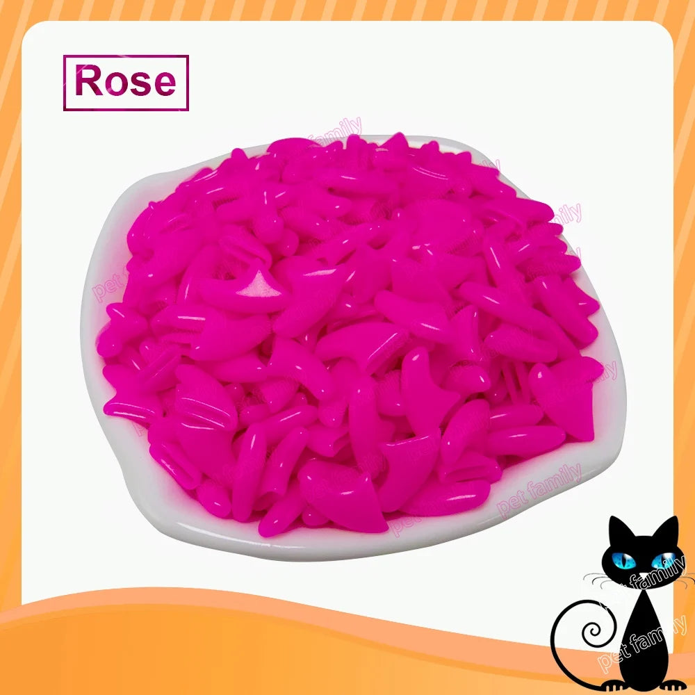100pcs / lot Cat Nail CapsSoft Nail Protector soft cat pawControl Pets Silicon Nail caps  with free 5Adhesive Glue + 5Applicator