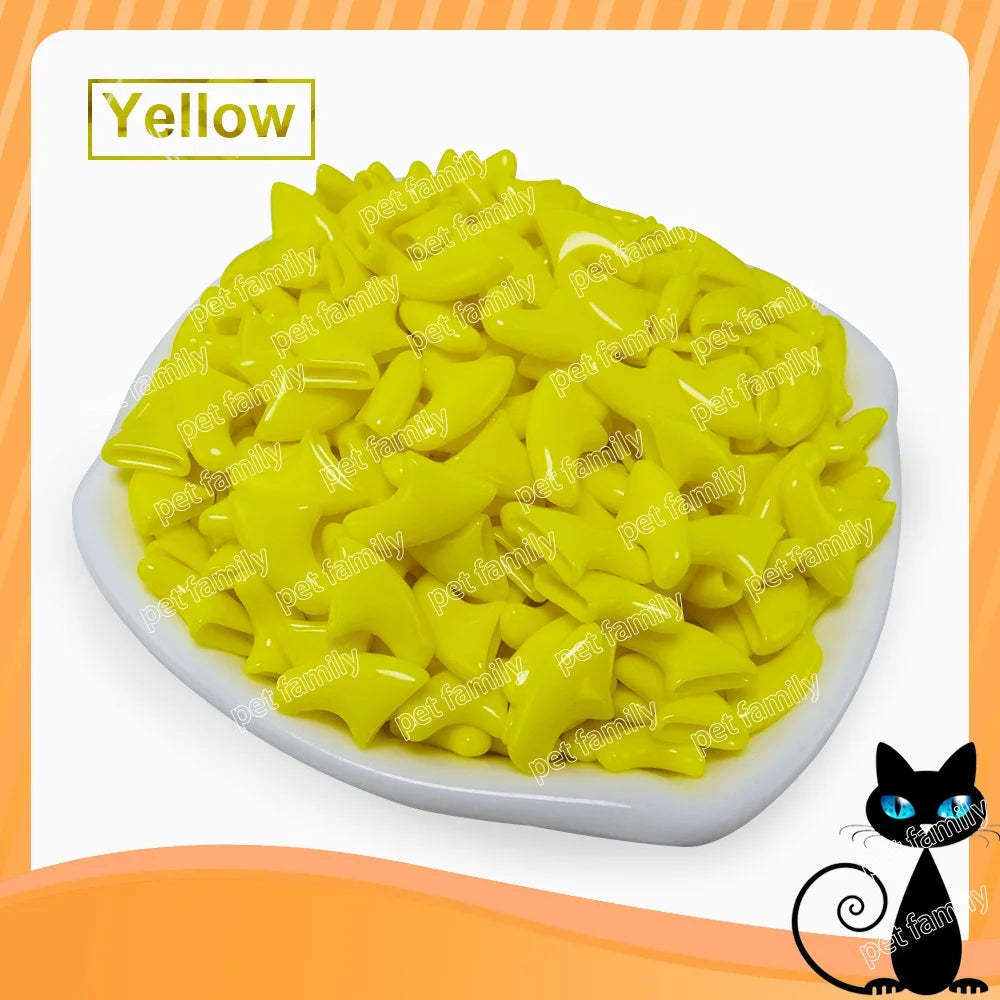 100pcs / lot Cat Nail CapsSoft Nail Protector soft cat pawControl Pets Silicon Nail caps  with free 5Adhesive Glue + 5Applicator