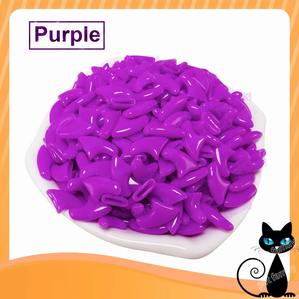 100pcs / lot Cat Nail CapsSoft Nail Protector soft cat pawControl Pets Silicon Nail caps  with free 5Adhesive Glue + 5Applicator