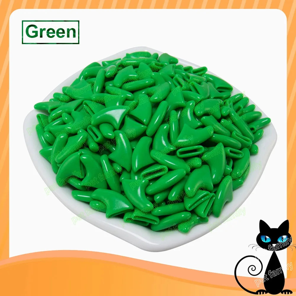 100pcs / lot Cat Nail CapsSoft Nail Protector soft cat pawControl Pets Silicon Nail caps  with free 5Adhesive Glue + 5Applicator