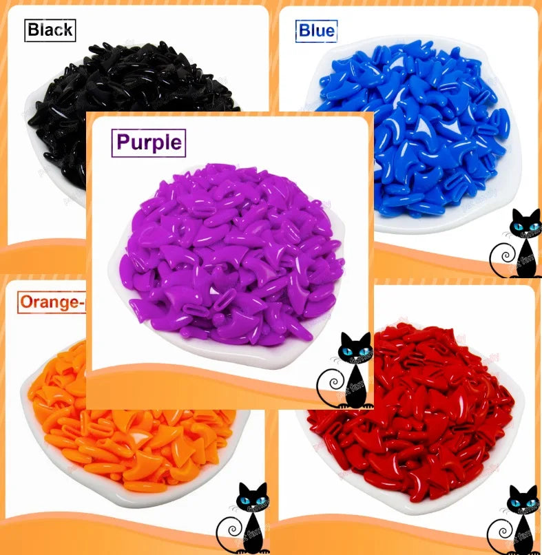 100pcs / lot Cat Nail CapsSoft Nail Protector soft cat pawControl Pets Silicon Nail caps  with free 5Adhesive Glue + 5Applicator