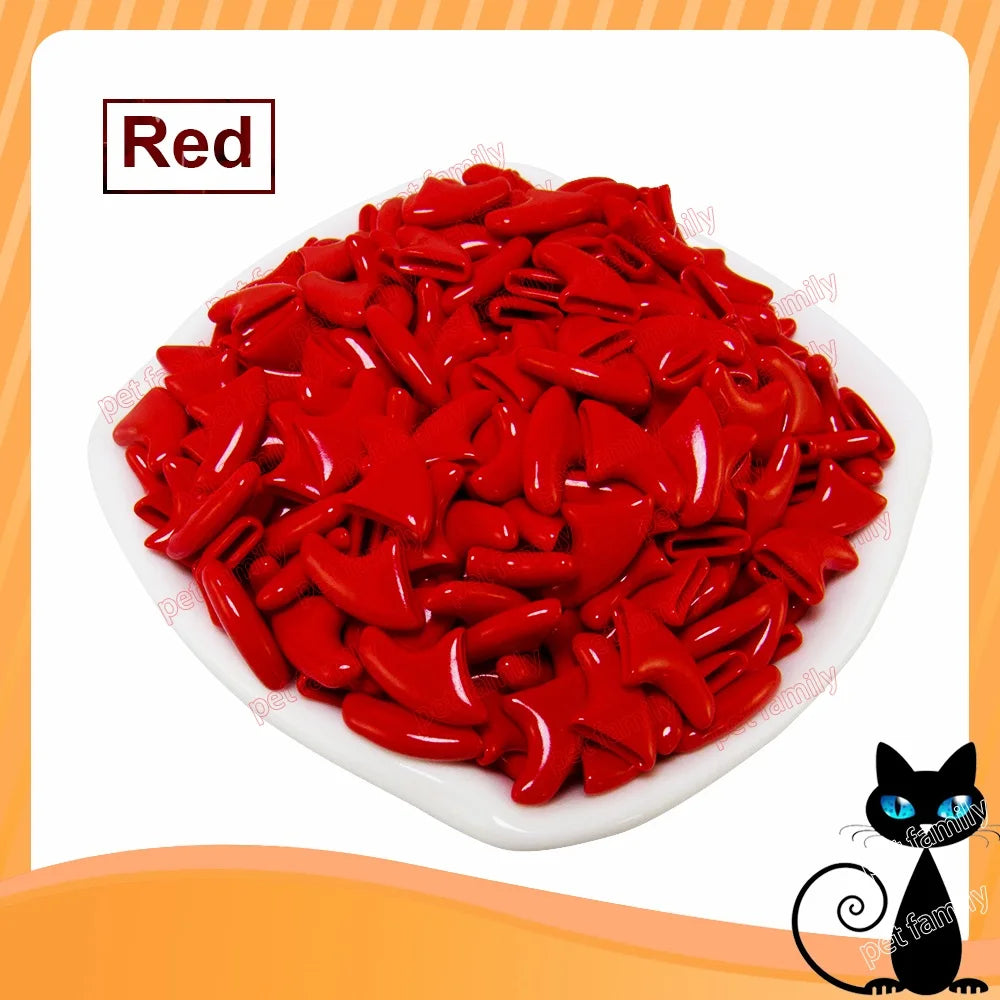 100pcs / lot Cat Nail CapsSoft Nail Protector soft cat pawControl Pets Silicon Nail caps  with free 5Adhesive Glue + 5Applicator