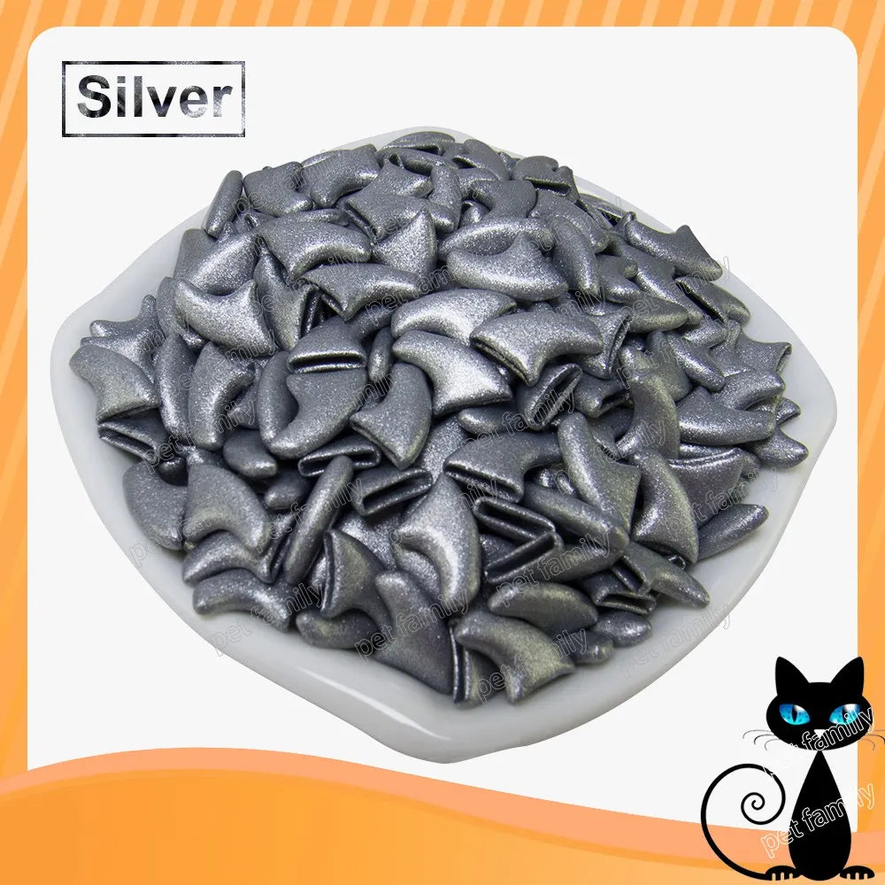 100pcs / lot Cat Nail CapsSoft Nail Protector soft cat pawControl Pets Silicon Nail caps  with free 5Adhesive Glue + 5Applicator