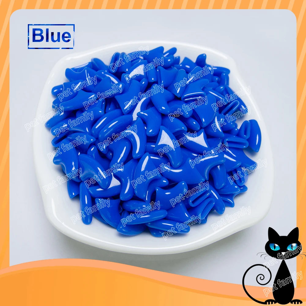100pcs / lot Cat Nail CapsSoft Nail Protector soft cat pawControl Pets Silicon Nail caps  with free 5Adhesive Glue + 5Applicator