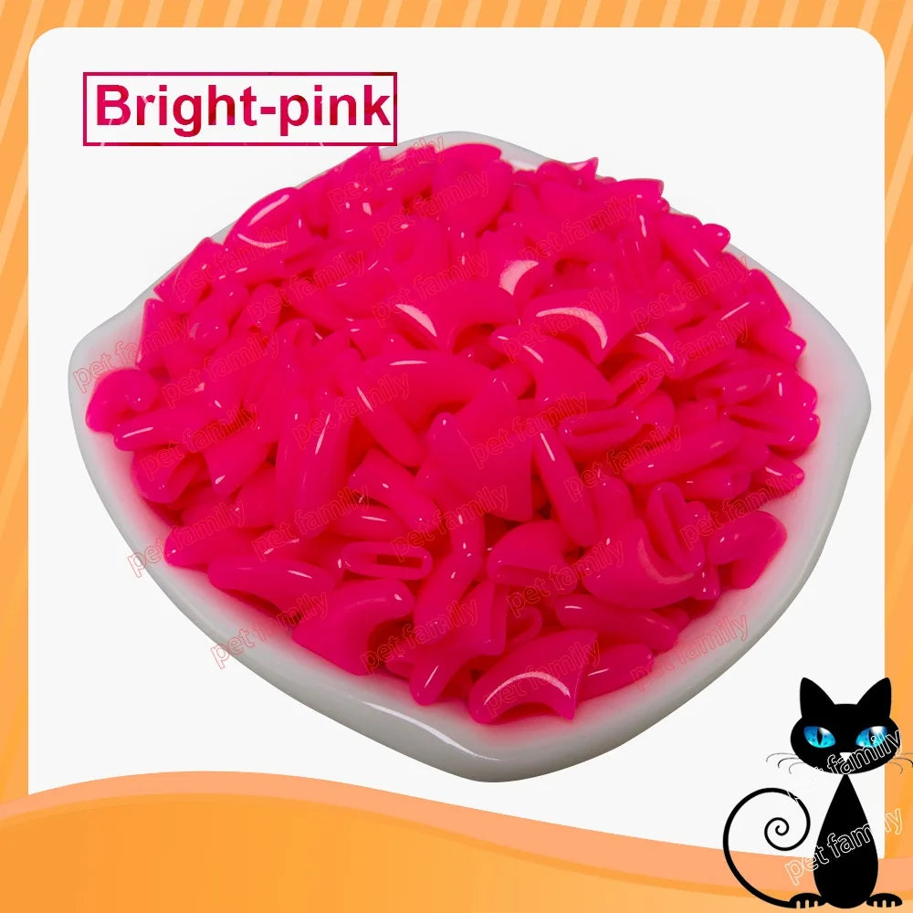 100pcs / lot Cat Nail CapsSoft Nail Protector soft cat pawControl Pets Silicon Nail caps  with free 5Adhesive Glue + 5Applicator