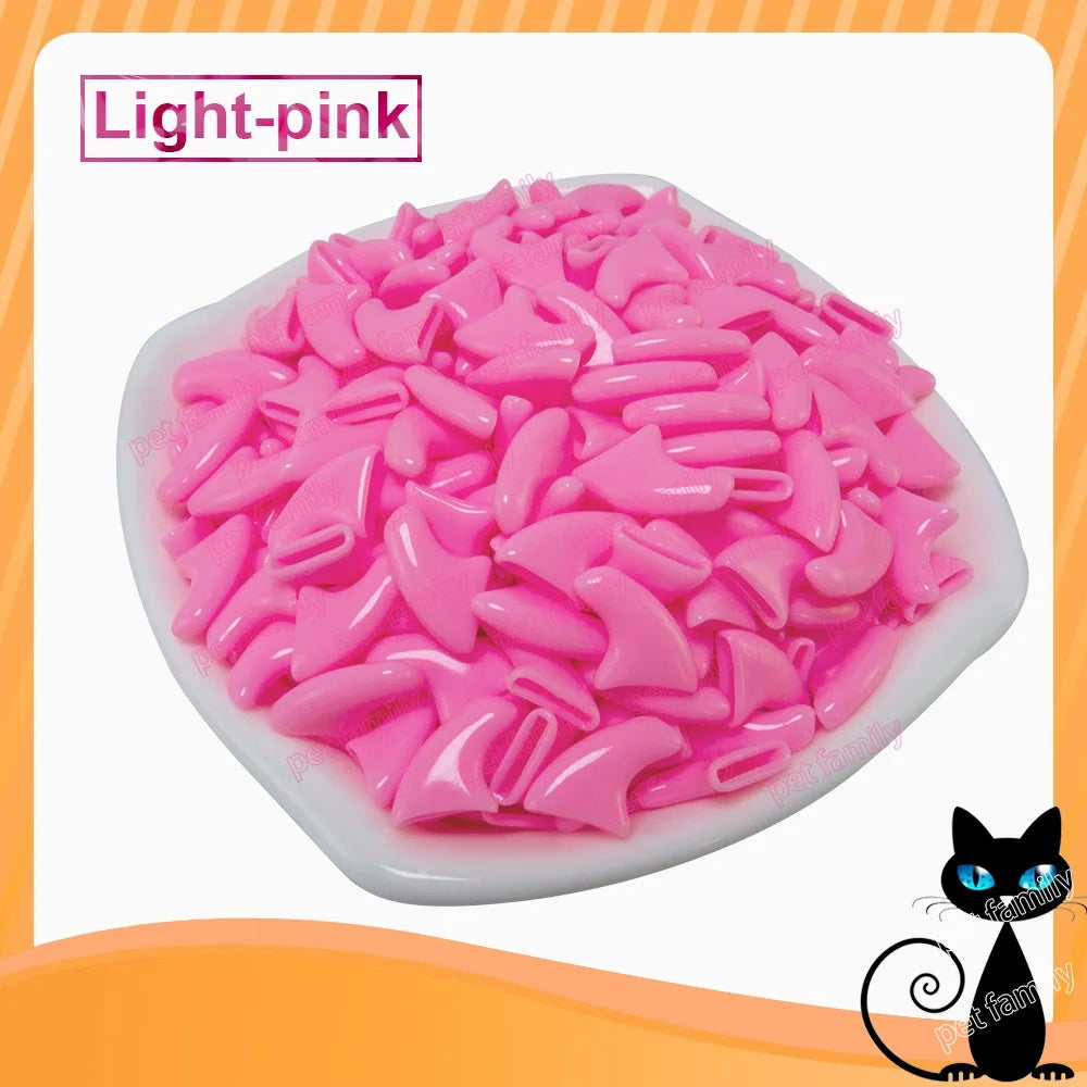 100pcs / lot Cat Nail CapsSoft Nail Protector soft cat pawControl Pets Silicon Nail caps  with free 5Adhesive Glue + 5Applicator