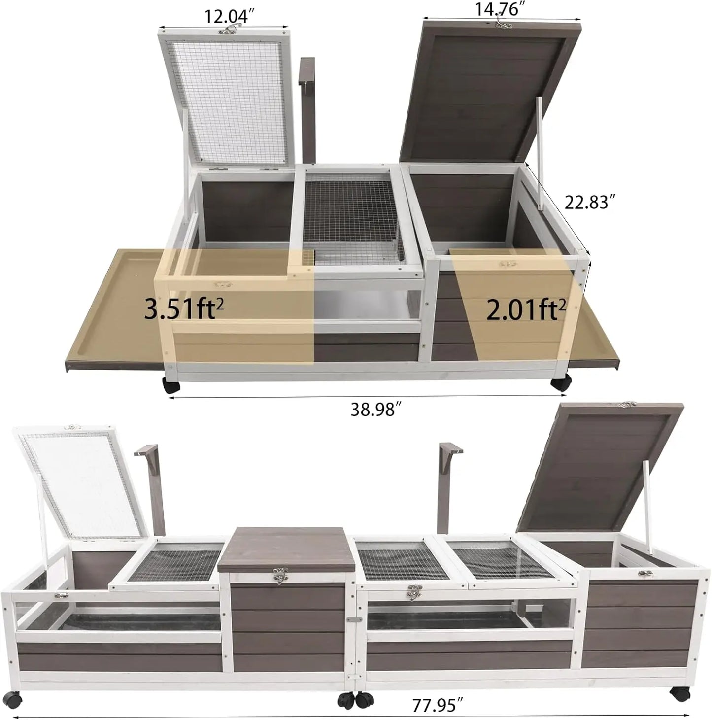 PetsCosset Tortoise Habitat On Wheels Wooden Tortoise Enclosure