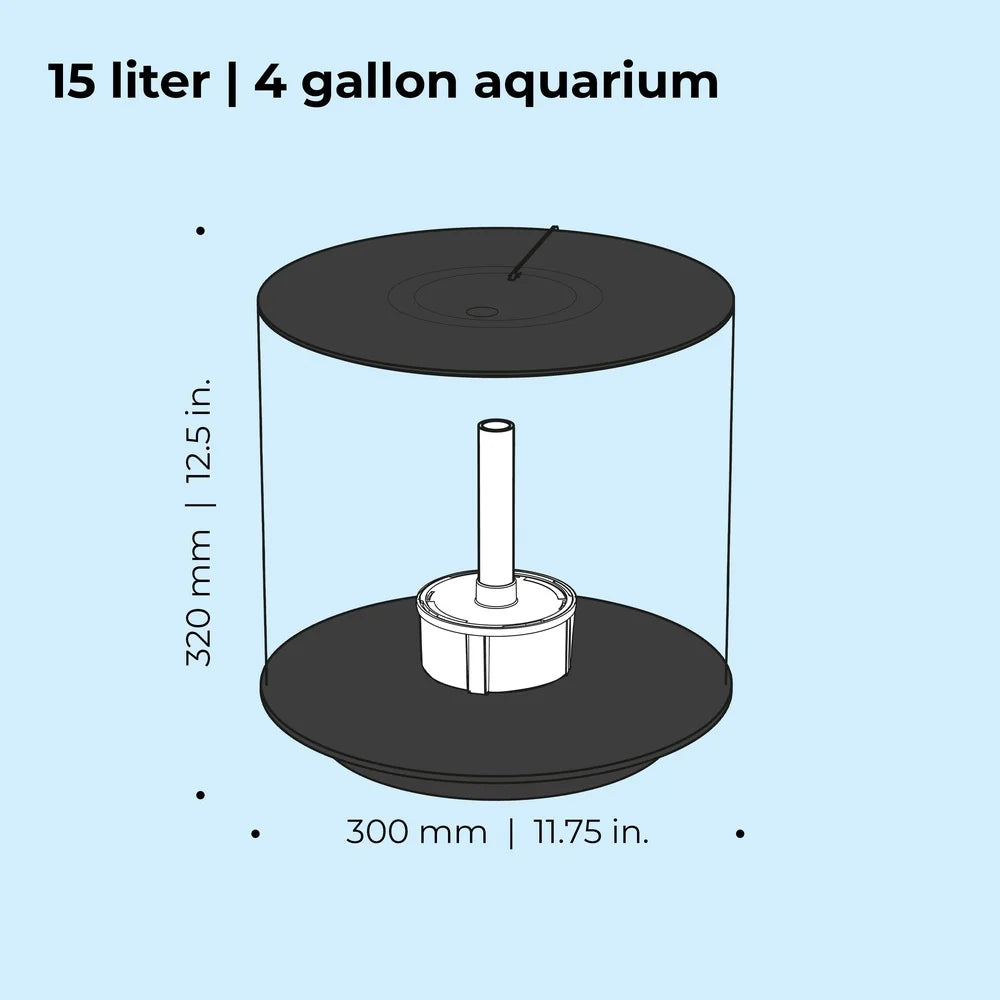 Acrylic Fish Tank 4 Gallon with LED Light Quiet Pump 5-Step Filtration Easy Setup Includes Filter Cartridge Ceramic Media
