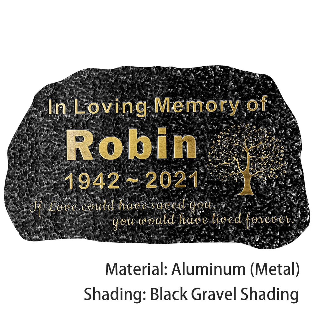 BILEEDA Personalized Memorial Plaque Engraved for Loved Ones Grave Marker