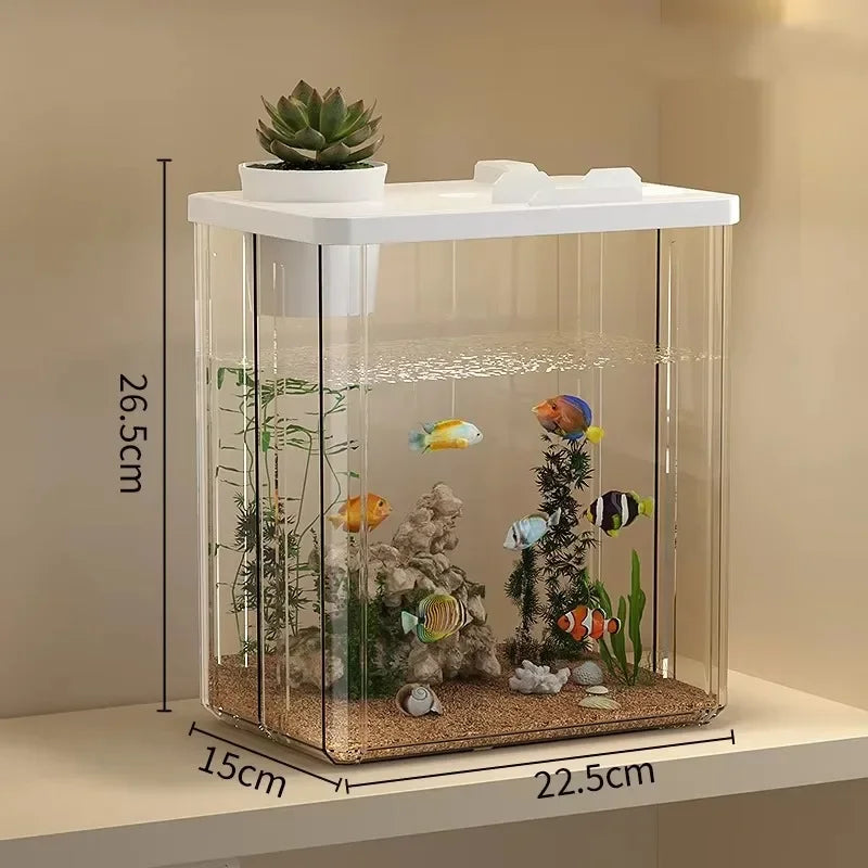 Feature Betta Desktop Aquarium Glass Clear Acrylic Tank