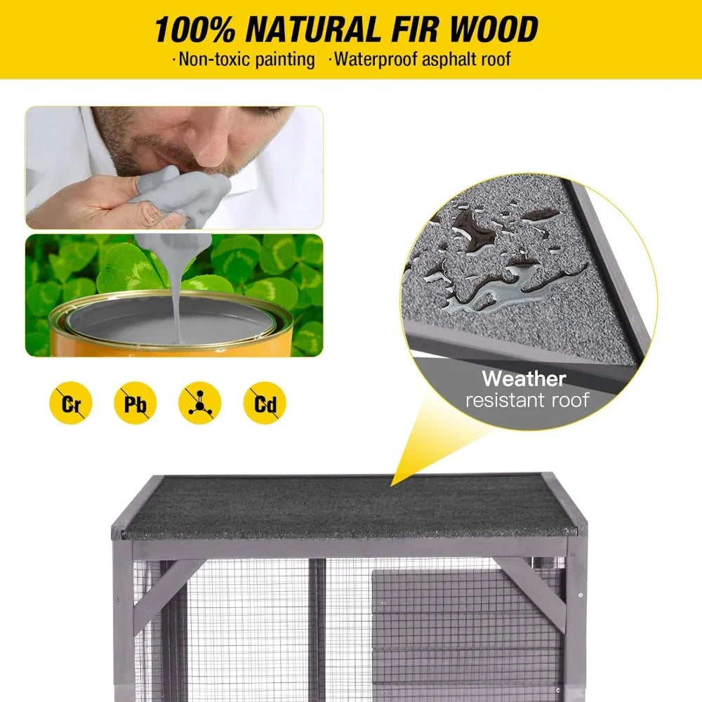 RBX Catio On Wheels Outdoor Cat Enclosure With Roof