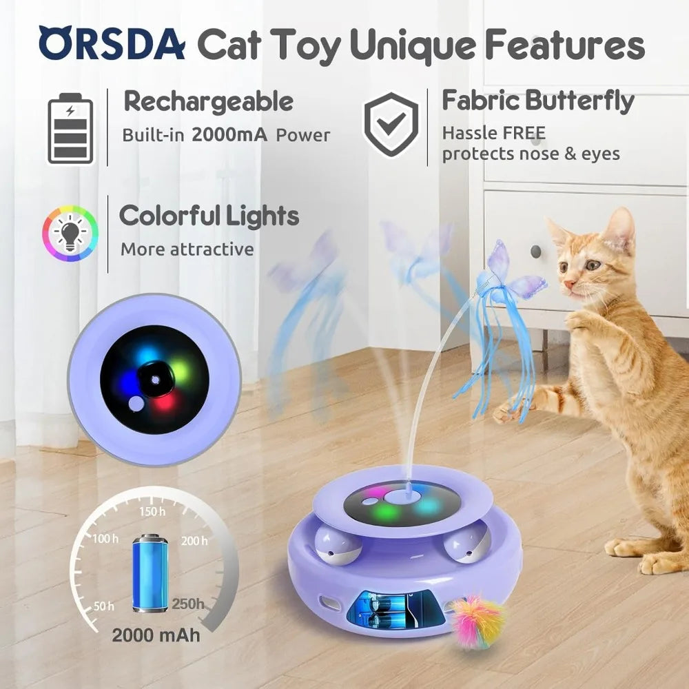 Hign-concerned ORSDA 3in1 Interactive Cat Toy USB Play