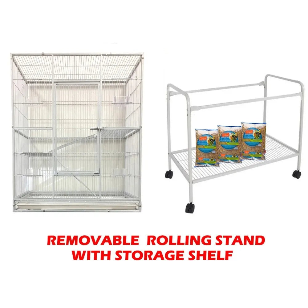 LARGE 54" DOUBLE Dividered Chew-Proof Cage For Chinchilla Ferret Glider Rat Mice