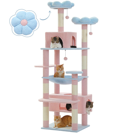 PETEPELACN Cat Tree Tower Indoor Levels Hammocks and Condos