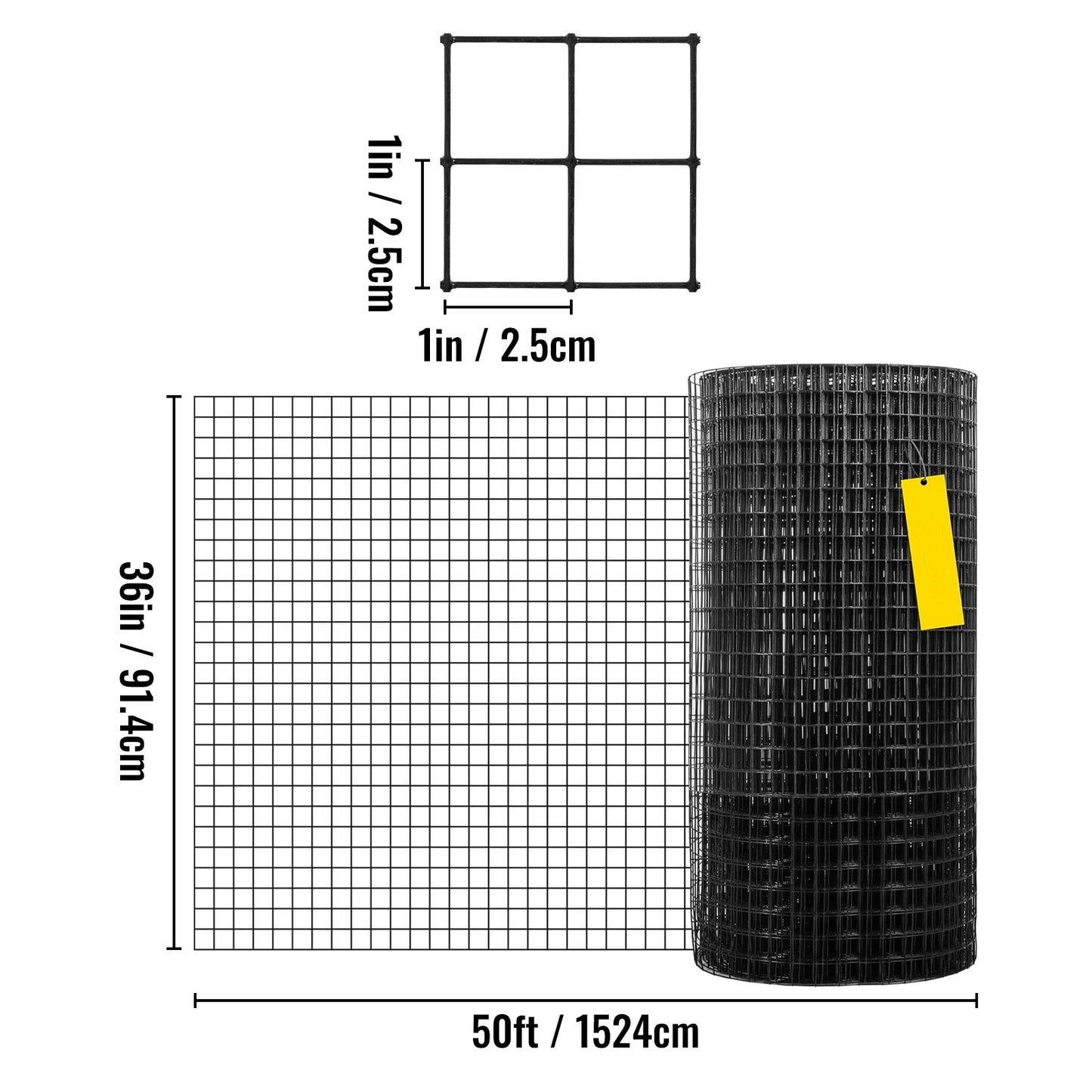 SucceBuy Vinyl Coated Welded Wire Fence Hardware Cloth 16 Gauge