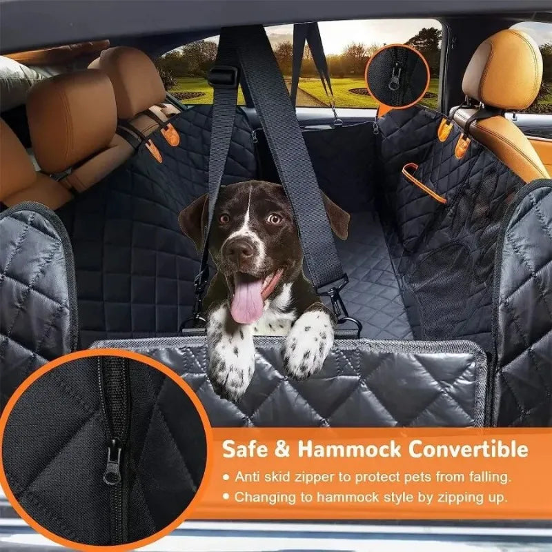 Dog Car Seat Cover for Back Seat 100% Waterproof Dog Car Hammock with Visual Mesh Window and Side Zipper Car Seat & Door Protec