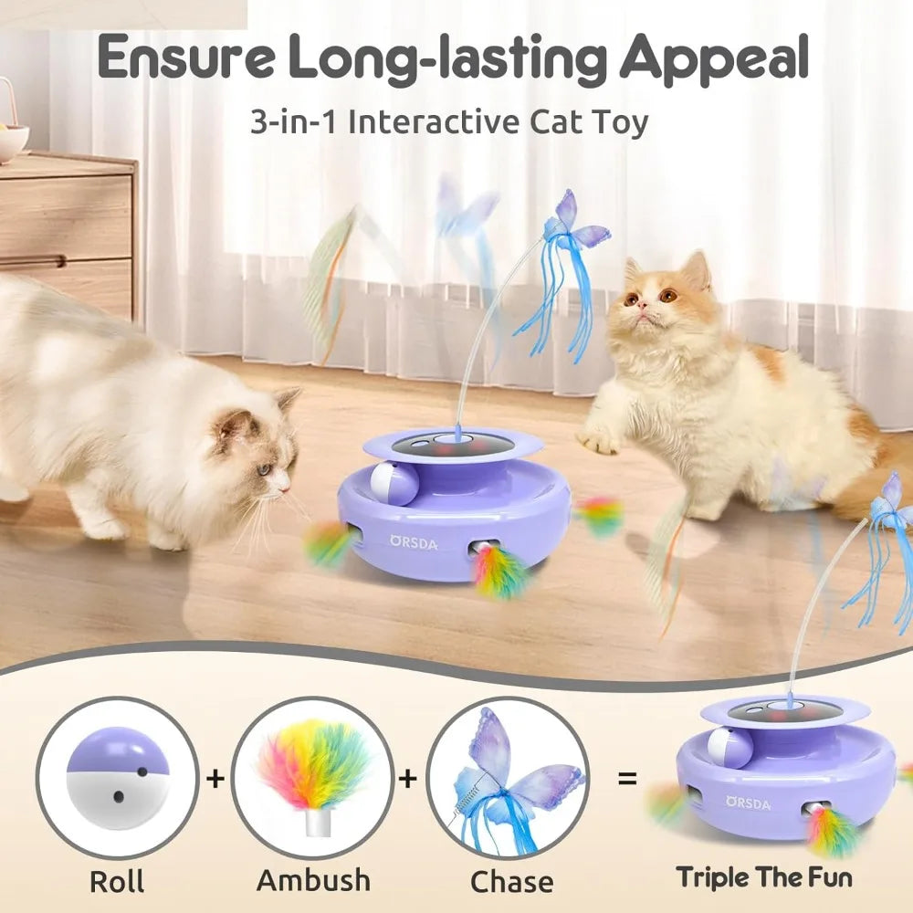 Hign-concerned ORSDA 3in1 Interactive Cat Toy USB Play