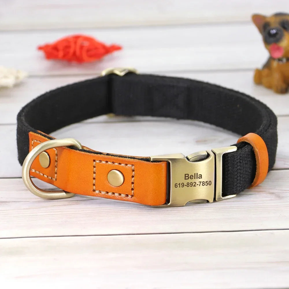 Pet Artist Nylon Custom Dog Collar Leash Set Personalized