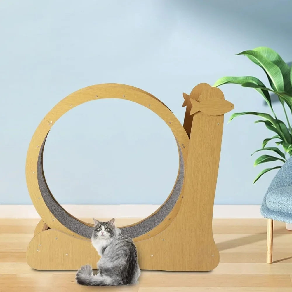 GUANGBAI Cat Exercise Wheel Treadmill For Pets Wooden