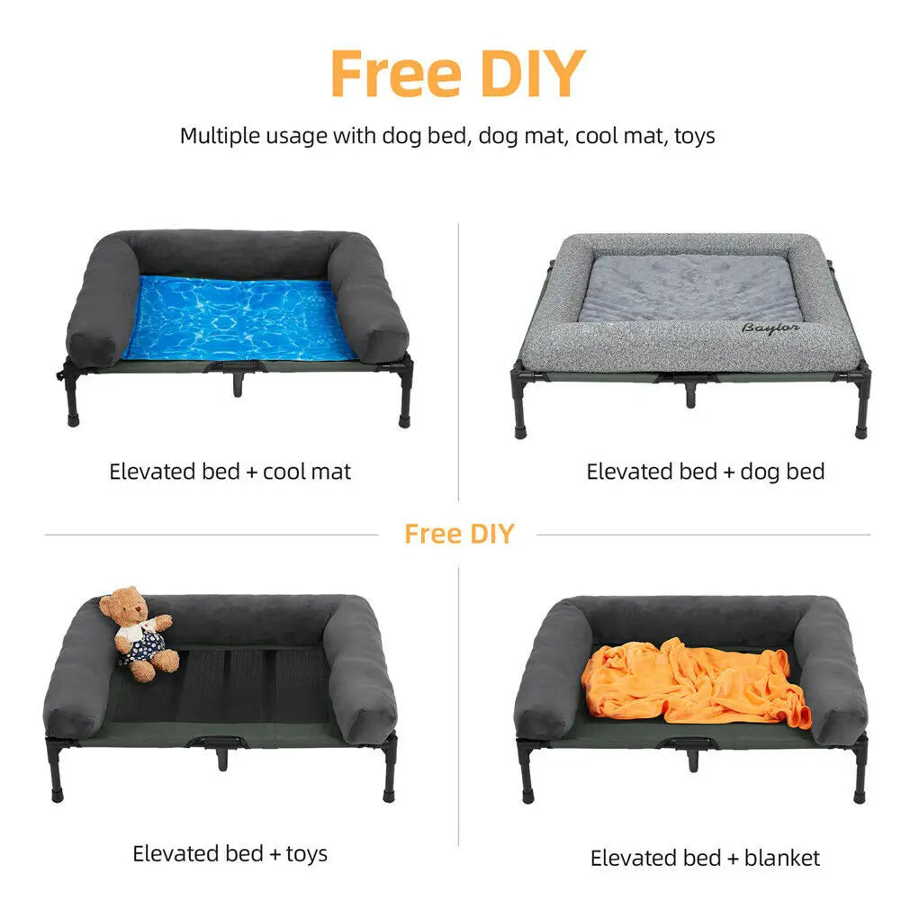 BINGOPAWCN Elevated Pet Lounger Bed For Cats And Dogs