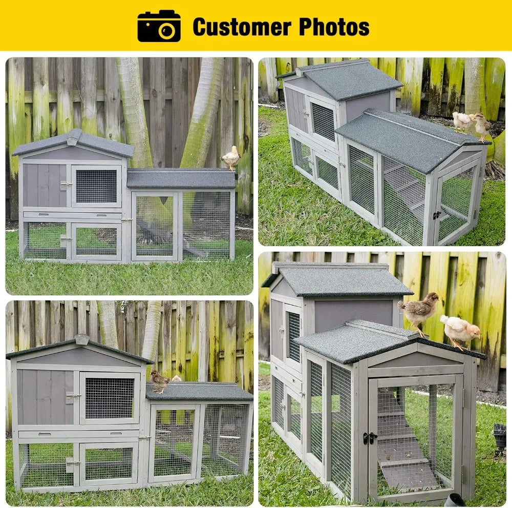 XMSJ Expandable Wooden Chicken Coop For Two Chickens Hen House