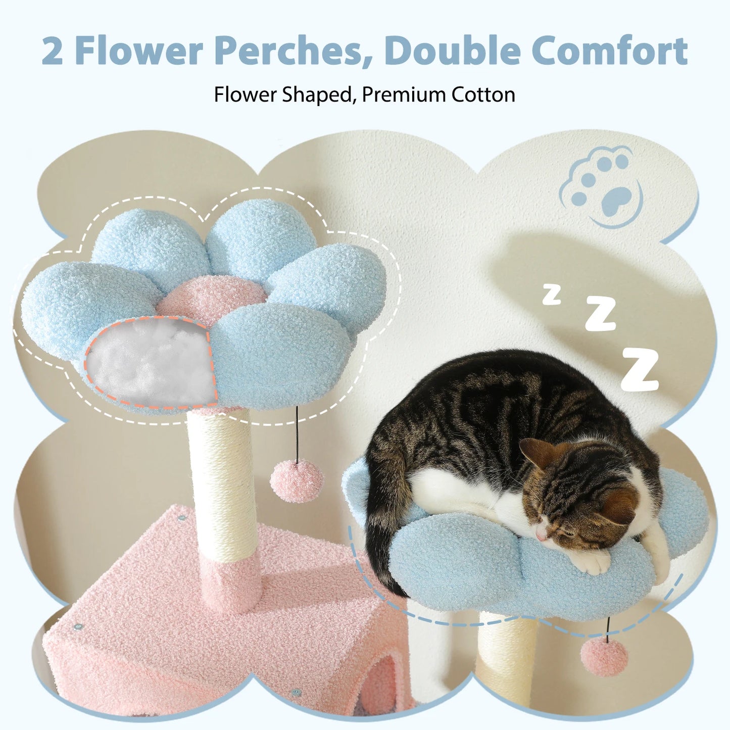 PETEPELACN Cat Tree Tower Indoor Levels Hammocks and Condos