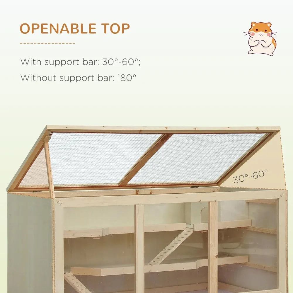 Hign-concerned Chemical Wooden Hamster Cage 3 Layer