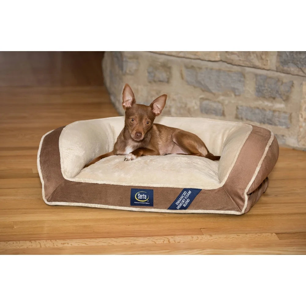 Pet furniture Dog Couch Bed with Bolster Orthopedic Support Machine Washable Cover