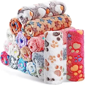 18 Pack Fleece Pet Blankets Bulk Cozy Warm Sleep Mats