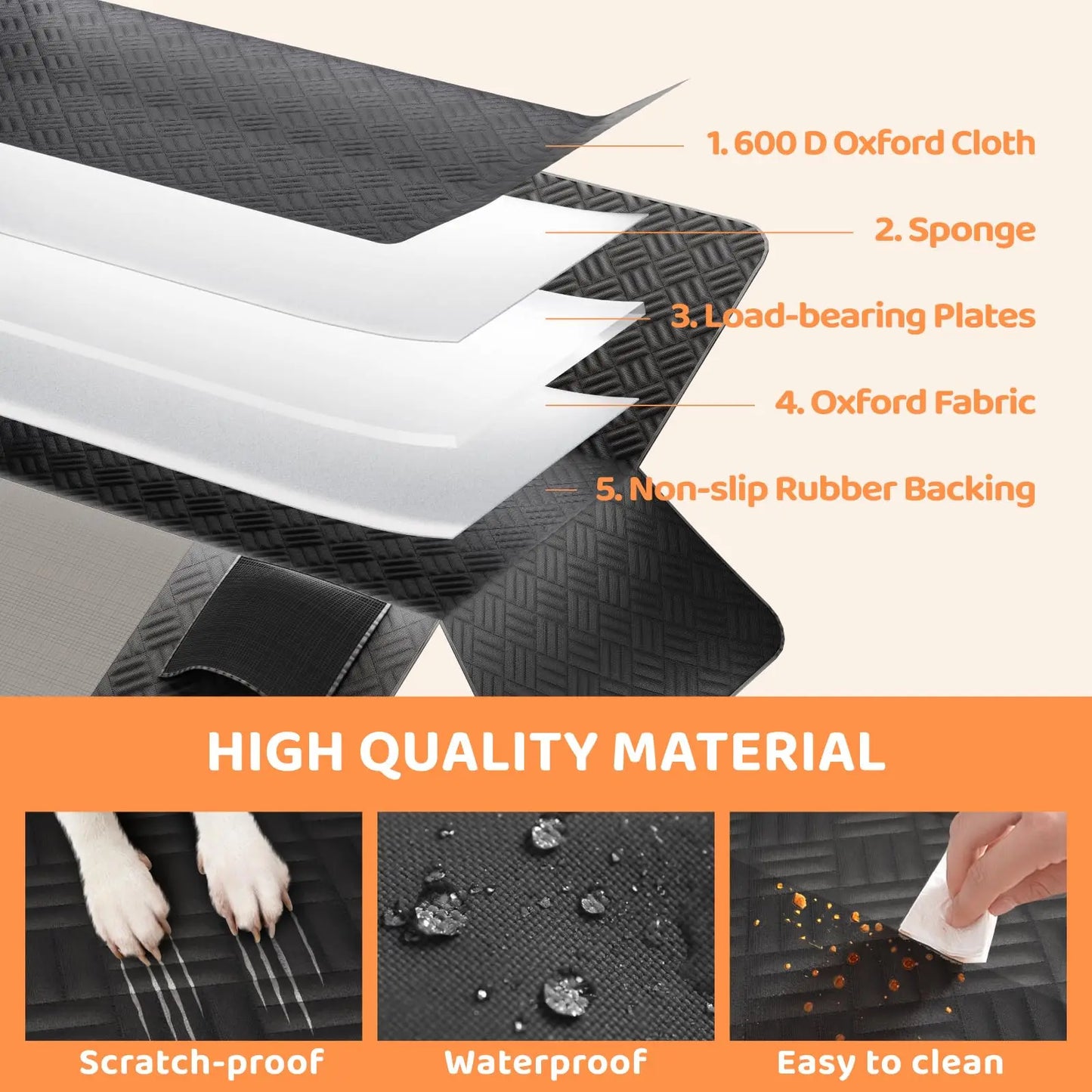 CN Zhejiang Dog Hammock Car Rear Seat Cover Extender 400lb