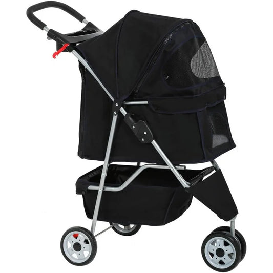 Hign-concerned 3-Wheel Pet Stroller Breathable Mesh Carrier