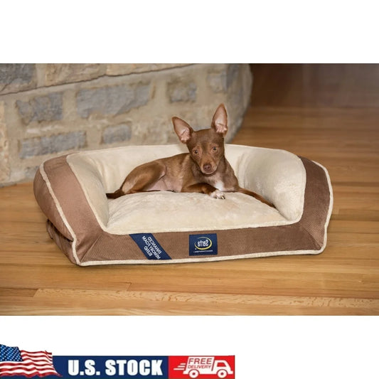 Pet furniture Dog Couch Bed with Bolster Orthopedic Support Machine Washable Cover