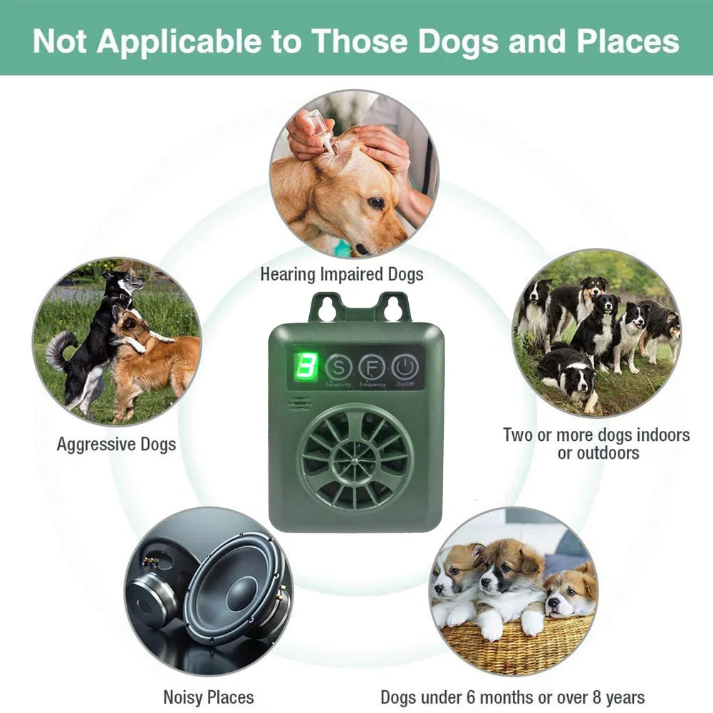 Anti Barking Device, Dog Barking Control Rechargeable Ultrasonic Deterrent Pet Behavior Training Tool for Almost Dogs Pet Suppli