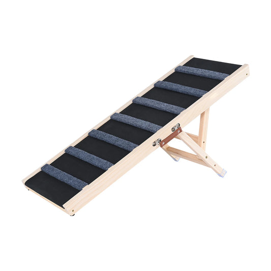 SucceBuy Dog Ramp Folding Ladder Adjustable Wooden Pet Ramp