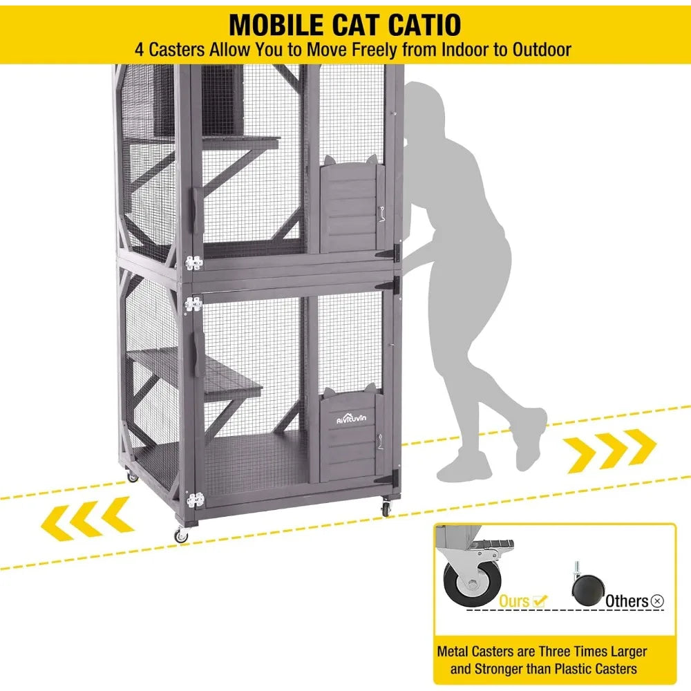 RBX Catio On Wheels Outdoor Cat Enclosure With Roof
