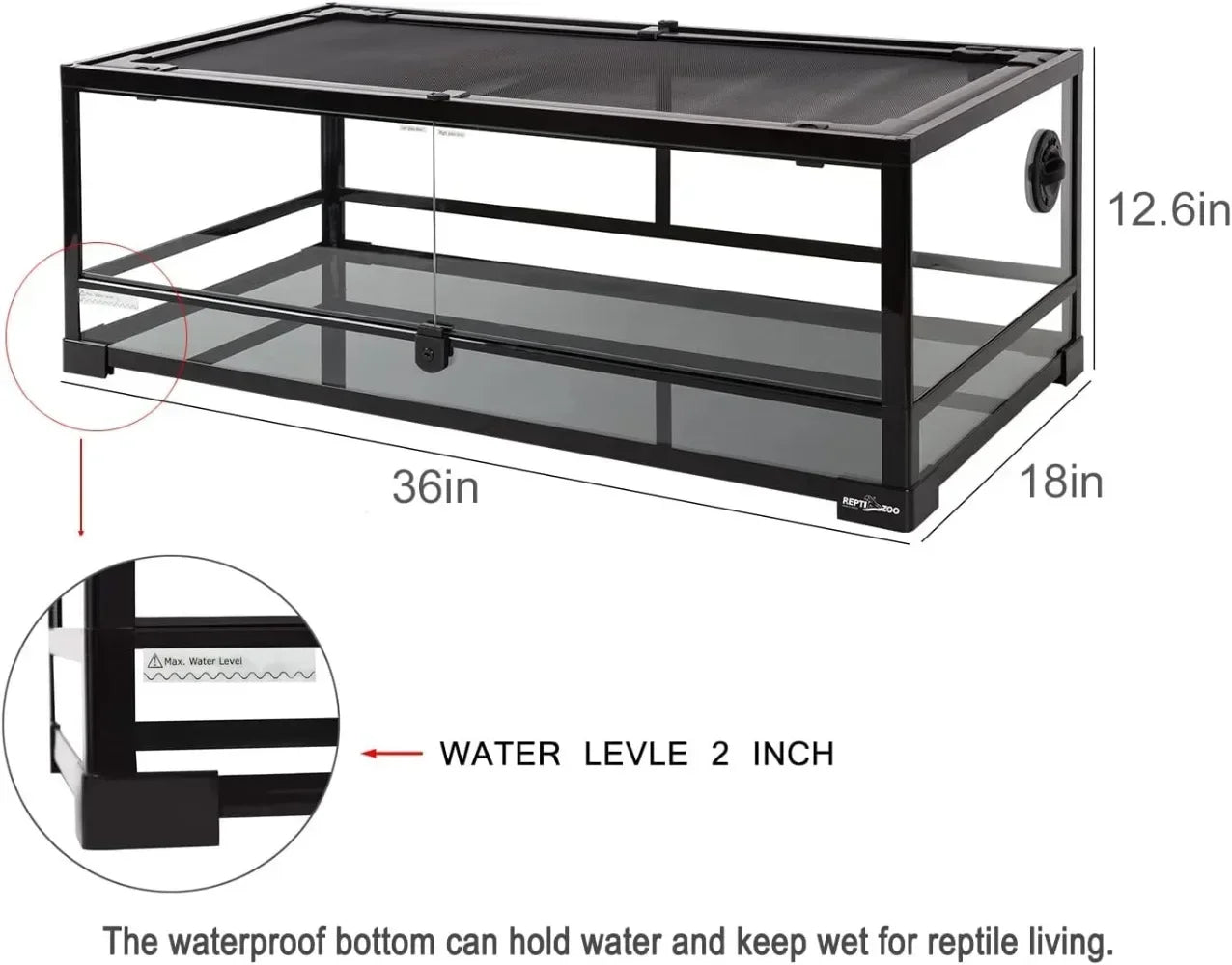 Hign-concerned Front Opening Glass Reptile Tank Terrarium
