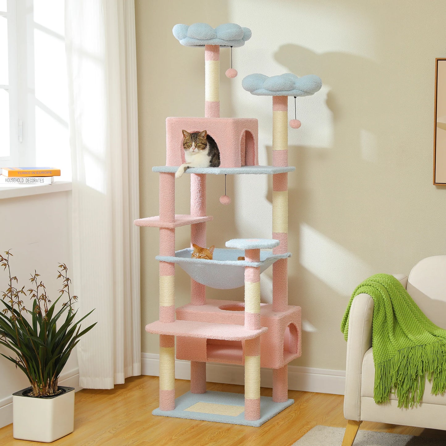 PETEPELACN Cat Tree Tower Indoor Levels Hammocks and Condos