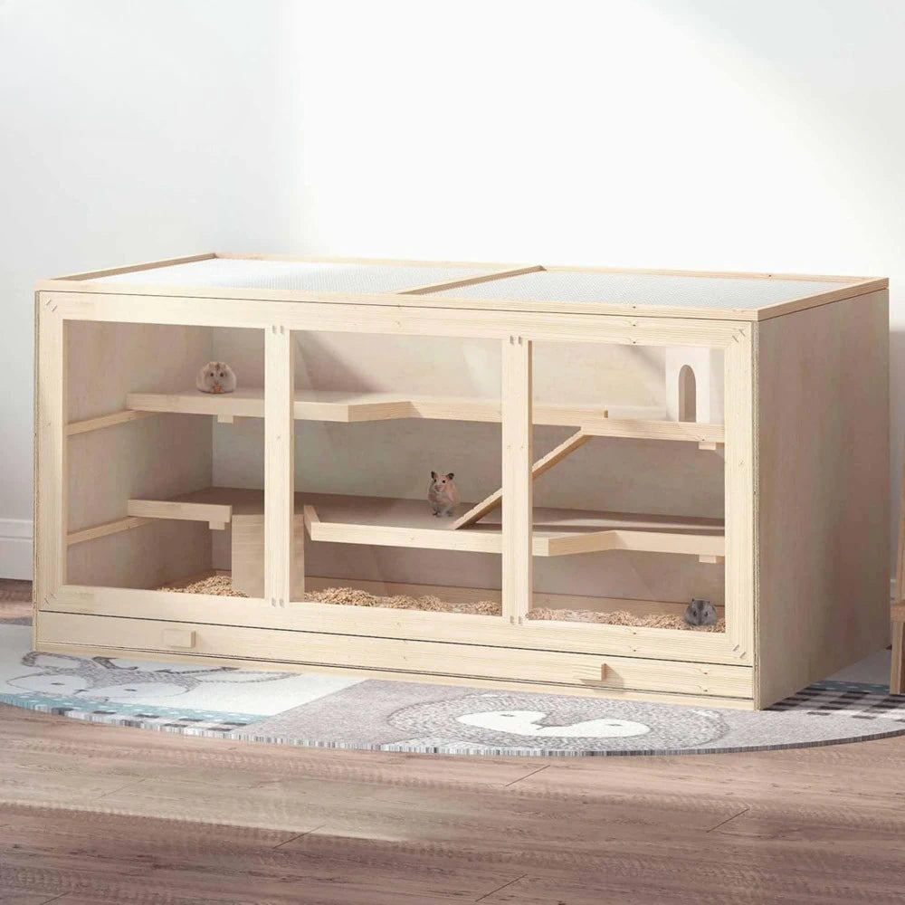 Hign-concerned Chemical Wooden Hamster Cage 3 Layer