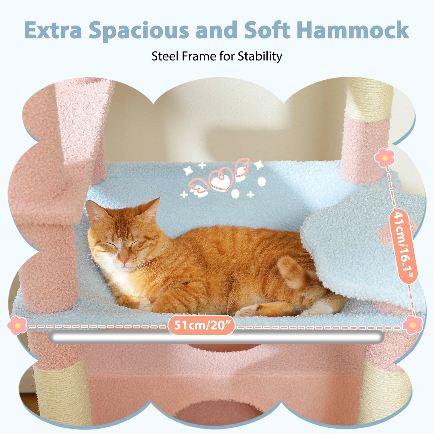 PETEPELACN Cat Tree Tower Indoor Levels Hammocks and Condos
