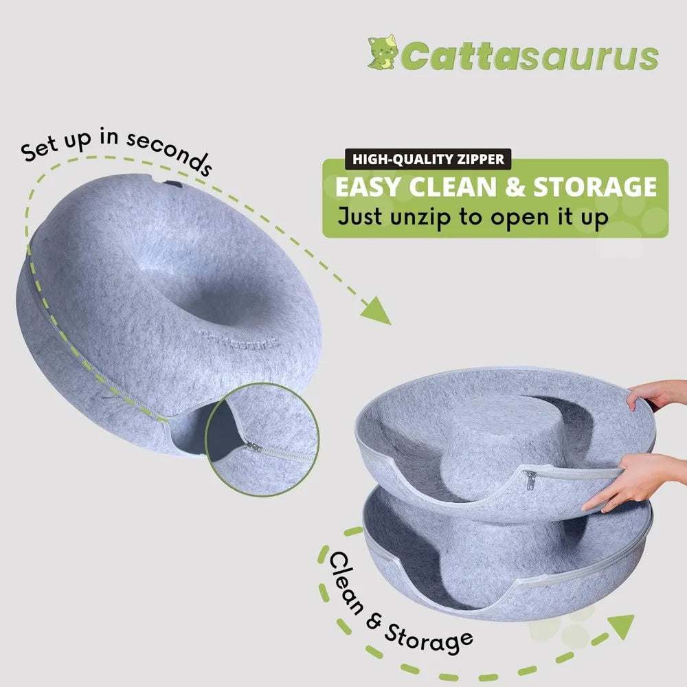 Hign-concerned Peekaboo Cat Cave Donut Bed For Large Cats