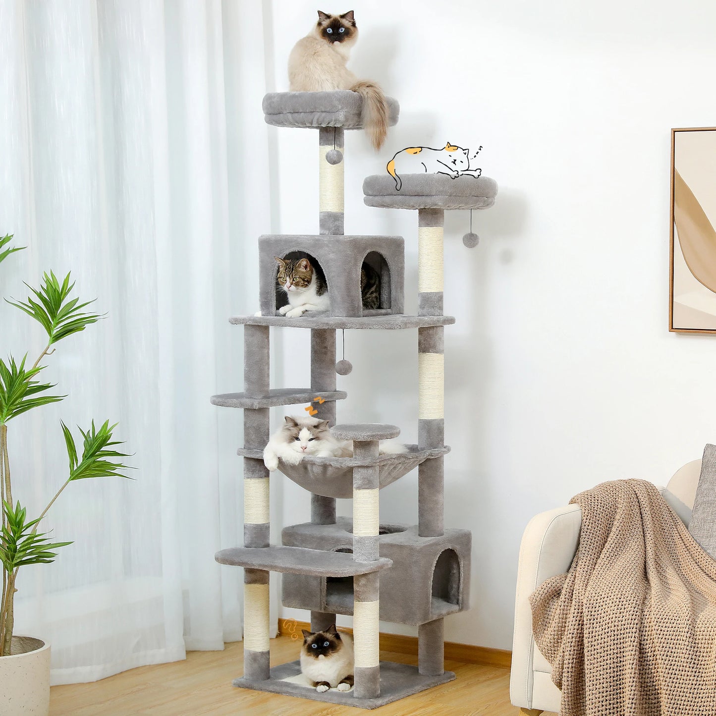 PAWZ Road Cat Tree Indoor Cats Sisal Scratching Posts