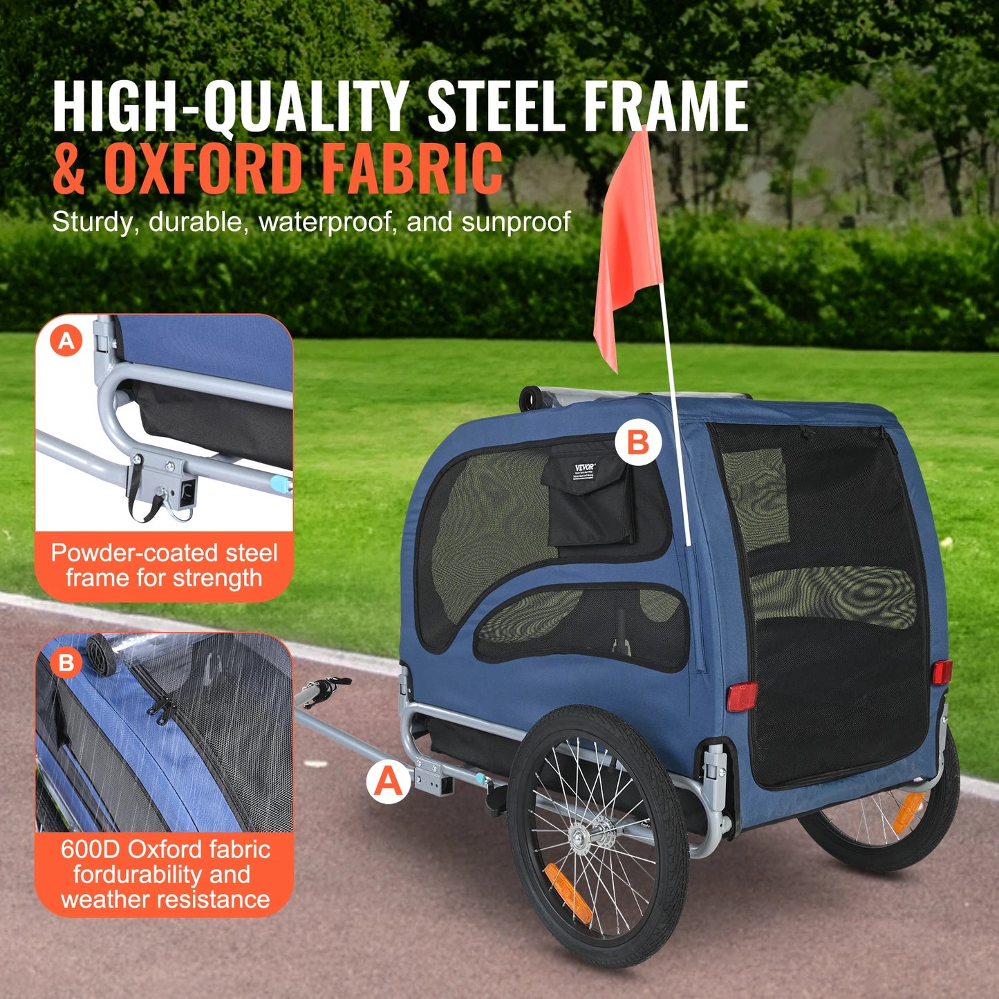 SucceBuy Pet Cart Bicycle Carrier Dog Trailer Reflectors