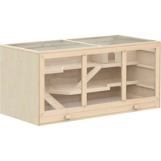 Hign-concerned Chemical Wooden Hamster Cage 3 Layer
