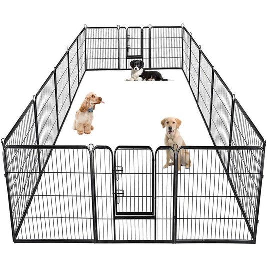 BestPet Dog Playpen Indoor Outdoor With Doors 16 Panels
