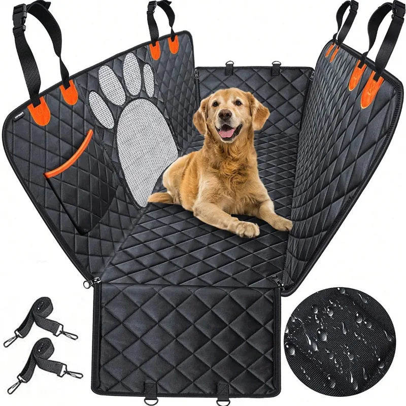 Dog Car Seat Cover for Back Seat 100% Waterproof Dog Car Hammock with Visual Mesh Window and Side Zipper Car Seat & Door Protec