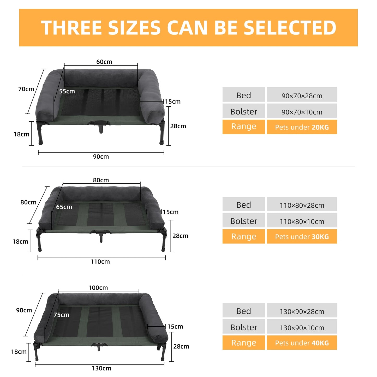 BINGOPAWCN Elevated Indoor Outdoor Pet Lounger Bed Deluxe