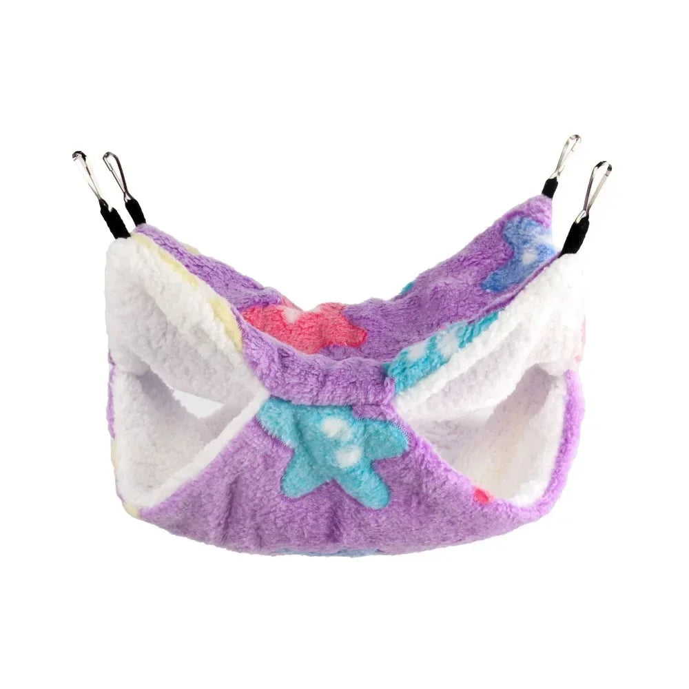 Hamster Guinea Pig Hammock Nest Double Layer Fleece Cage Accessory
