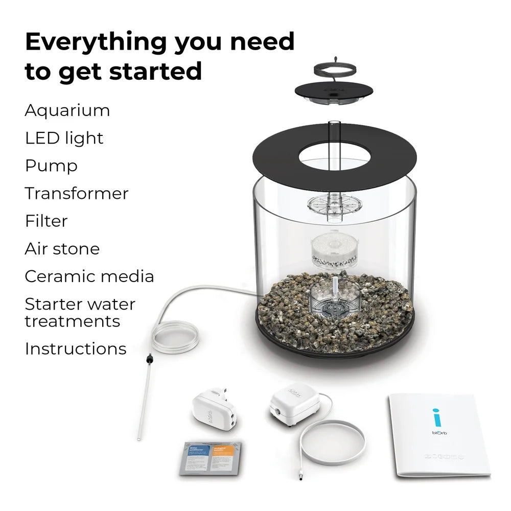 Acrylic Fish Tank 4 Gallon with LED Light Quiet Pump 5-Step Filtration Easy Setup Includes Filter Cartridge Ceramic Media
